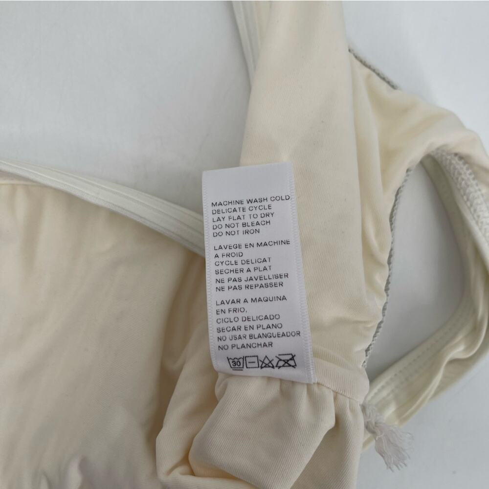 GOOD AMERICAN Bikini Top 2XL Curvy Plus Size Ribbed Scoop Neck Swim Ivory NWT - Picture 13 of 15